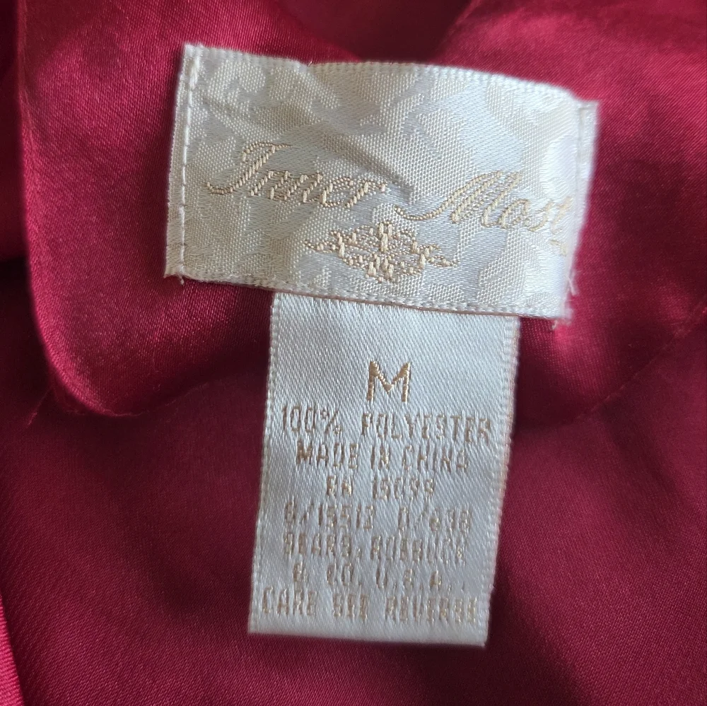 Vintage Inner Most Red And Black Chemise With Heart Lace Decolletage Medium - Picture 3 of 9
